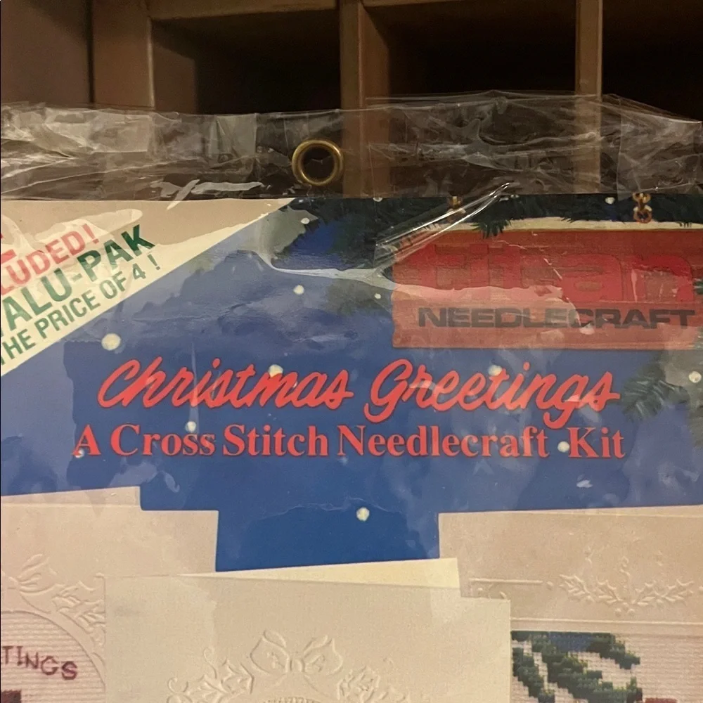 Two Titan Needlecraft Sets Makes 10 Cross Stitch Christmas Holiday Cards NWT
